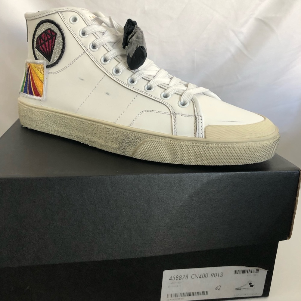 Saint Laurent distressed court sneaker EU 42 US 9